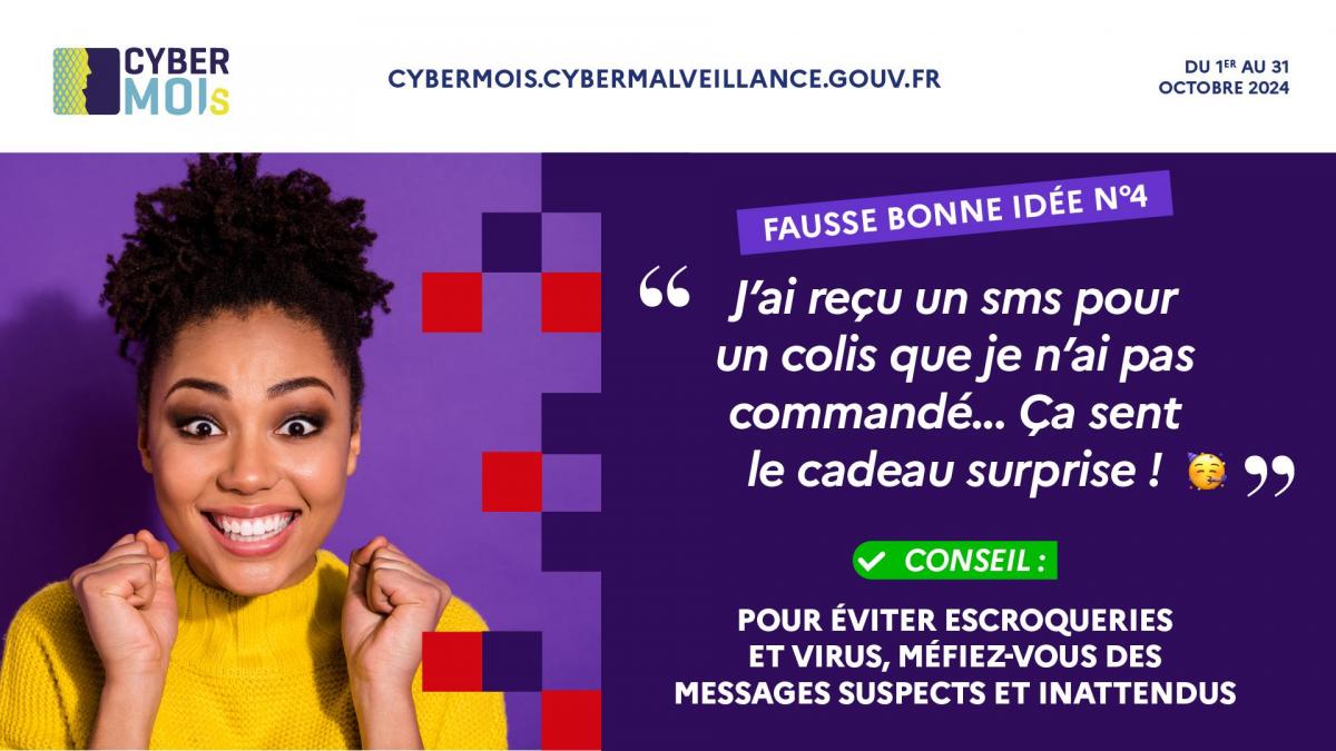 Illustration pour le Cybermois décrivant une personne s'interrogeant sur  les cadeaux reçus par mail