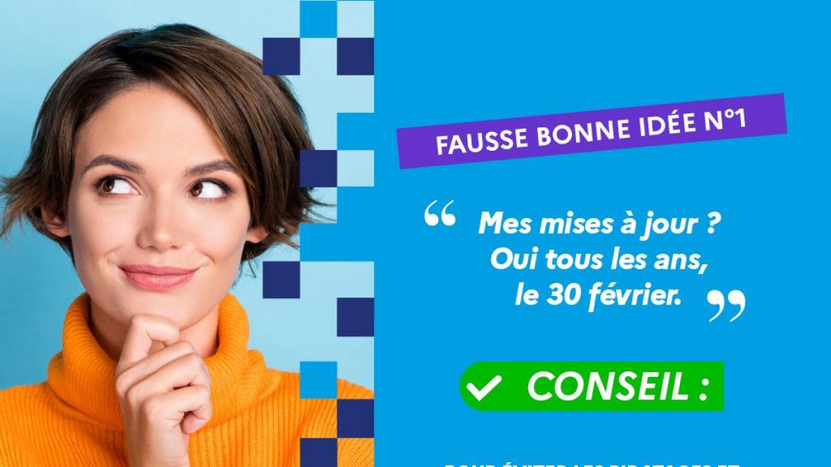 Illustration pour le Cybermois décrivant une personne s'interrogeant sur l'intérêt des mises à jour de son PC